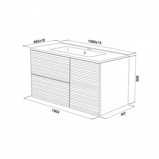 Тумба с умывальником (0131000i28) подвесная 100 см, белый, IDDIS Bild BIL10W0i95K