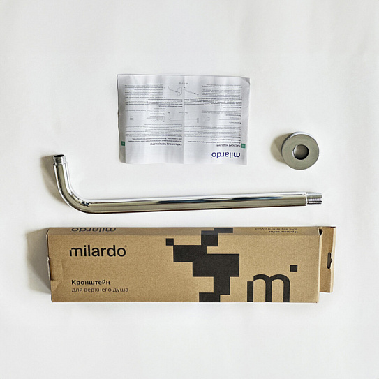 Кронштейн для верхнего душа в стену круглый, глянцевый хром, Dale Milardo, DALSB39M61