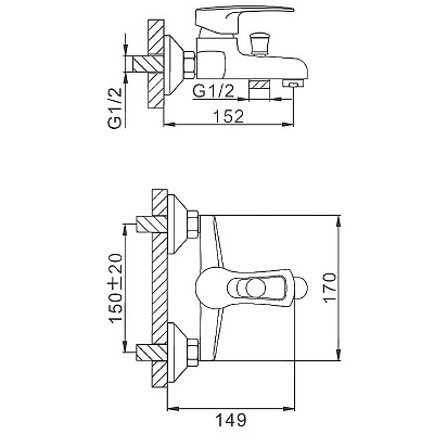 Смеситель для ванной Frap F30701-B