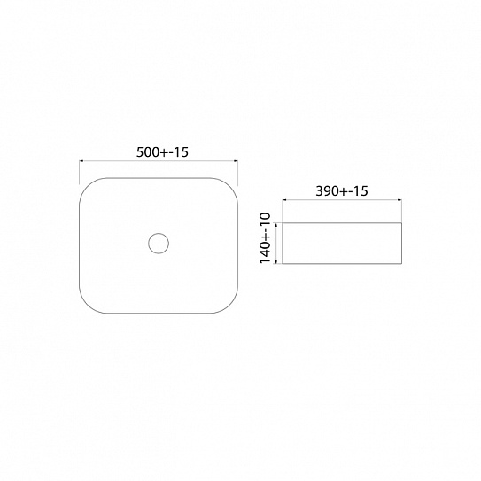 Накладная раковина 50 см Iddis Bridge BRIBM05i27, черный матовый