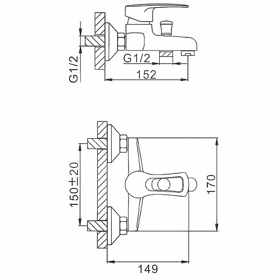 Смеситель для ванной Frap F30701-B