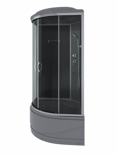 Душевая кабина угловая 100х100х215 ERLIT ER3510TP-C2-RUS_GRAY четверть круга высокий поддон