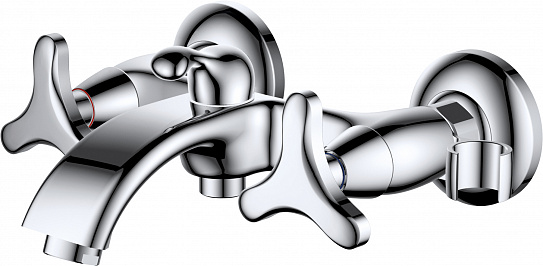 Смеситель для ванны с душем D&K Hessen Goethe Da1383241 короткий излив хром