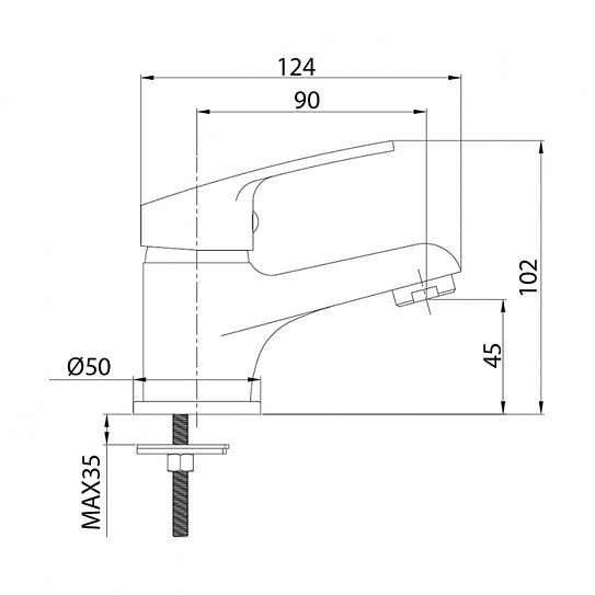 Смеситель для умывальника Milardo Simp SIMSB00M01
