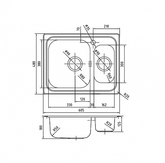Мойка из нержавеющей стали Iddis Strit S STR60PXi77