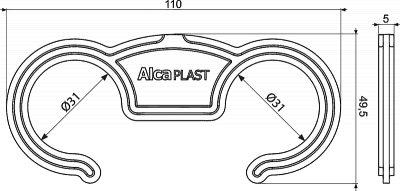 Кронштейн для гибкого соединения AlcaPlast A7993