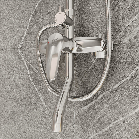 Смеситель с верхним душем и изливом 426924 Simp SIMSB1FM06