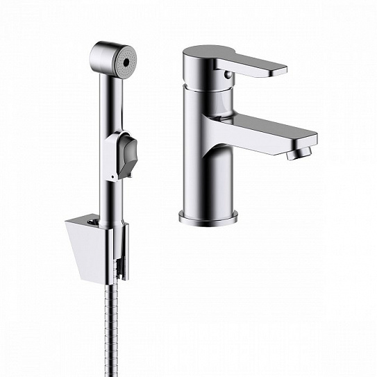 Смеситель для умывальника с гигиеническим душем Iddis Sena SENSB00i08