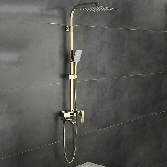 Душевая стойка со смесителем золото Gappo G2407-3