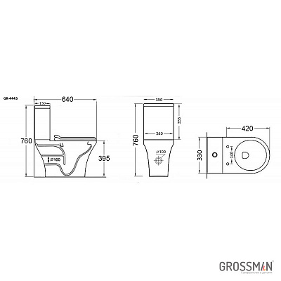 Унитаз напольный Grossman GR-4443S (640*360*830)