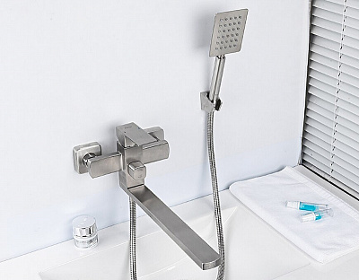 Смеситель для ванны Frap H802 F22802 универсальный нержавеющая сталь