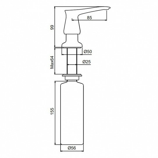 Дозатор латунь черный 300мл Gappo G405-6