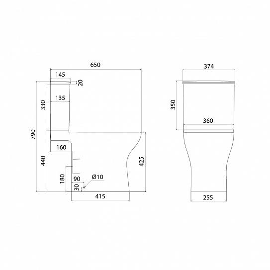 Унитаз-компакт безободковый торнадо IDDIS Zodiac ZODRDSEi24