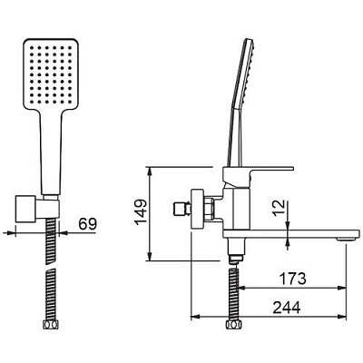 Gappo G3283-8 Смеситель для ванны, хром