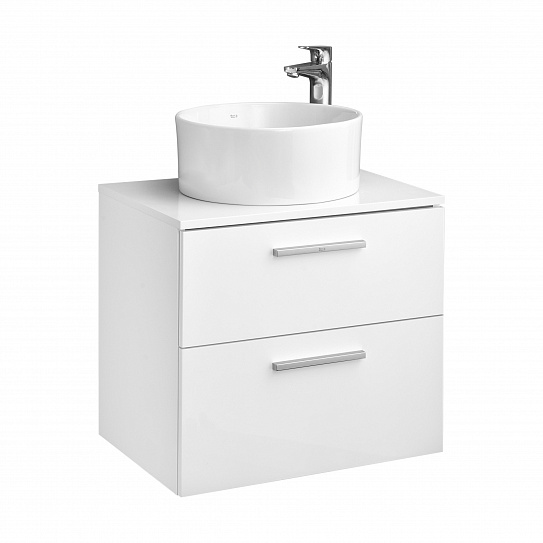 Тумба под раковину Roca Victoria 60 белый глянец 2 ящика A857468806