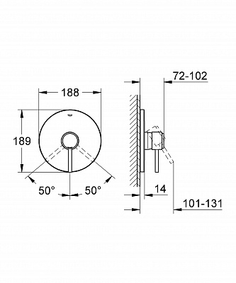 Смеситель для душа GROHE ATRIO 19463001 без механизма