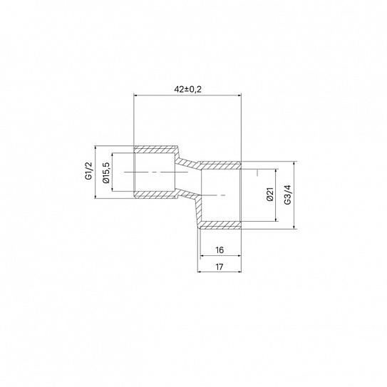 Эксцентрик для смесителя, уплотнитель в к-те, 42 мм, латунь, 2 шт, IDDIS, 982BR042SM