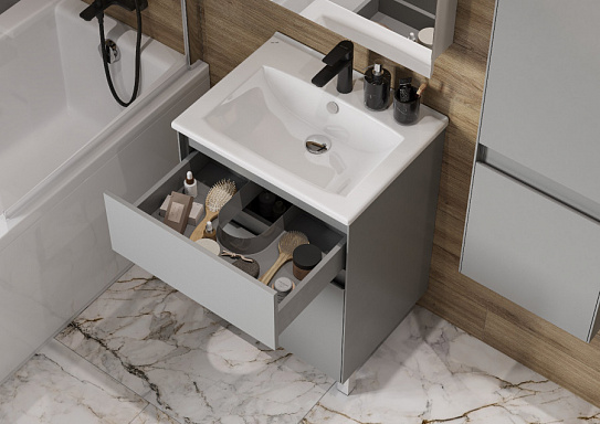 Тумба без раковины Aquaton Форест 60 туманный серый 1A278201FR4D0