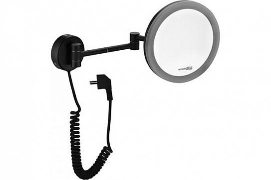 Зеркало с LED-подсветкой, 3-х кратным увеличением WasserKraft K-1004BLACK
