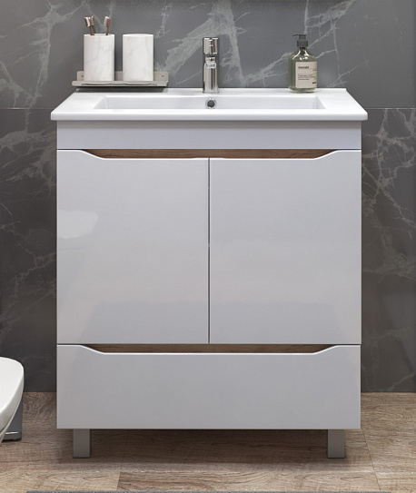 Тумба напольная с раковиной Vigo Grani 750-2-1 tn.GRI.OSK.75.2D.1Y дуб золотой