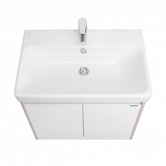 Тумба с раковиной AQUATON Сканди Doors 70 белый глянец/дуб верона 1A278901SDB20