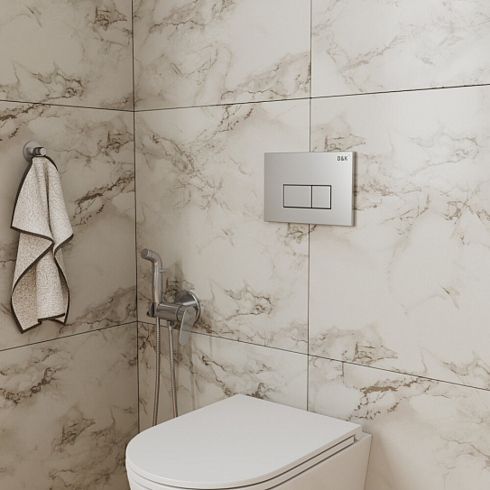 Клавиша смыва D&K Berlin DB1499002, универсальная, матовый хром