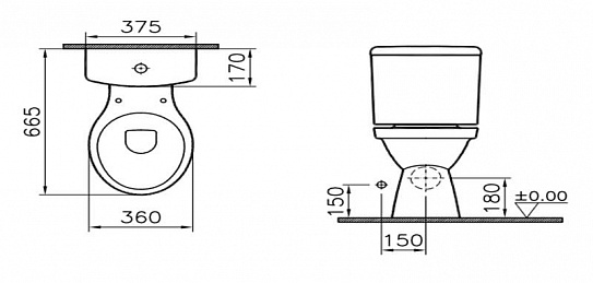 Унитаз-компакт Vitra Eco Normus 9823B099-7204