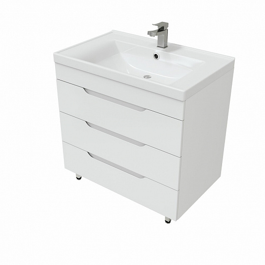 Тумба напольная с доводчиком MIRSANT Soho Quadro 80/2 (под раковину 262520 Deep-80) УТ000072000