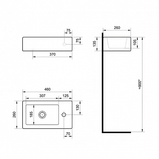 Раковина Santek Эрис 46 1WH301972