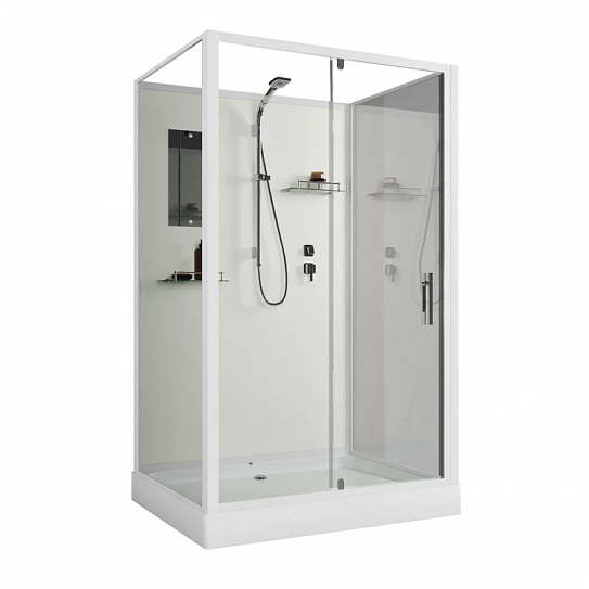 Душевая кабина распашная 120х90х200 Niagara Standart ST120/90/15Q/BK поддон 15см