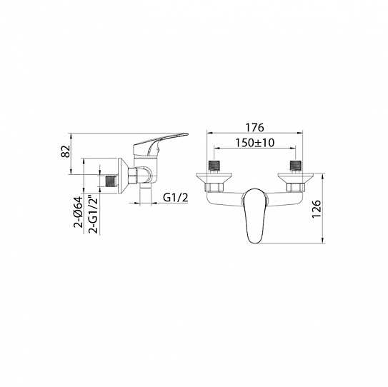 Смеситель для душа 426924 Simp Milardo SIMSB00M03