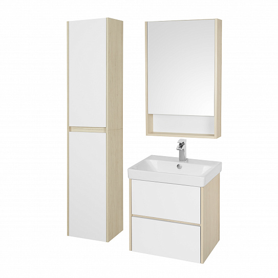 Тумба под раковину Aquaton Сканди 55 белая, дуб верона 1A251701SDB20