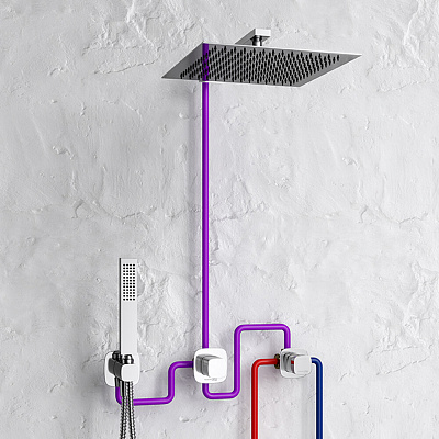 Встраиваемый комплект для душа с верхней душевой насадкой WasserKRAFT A1451 097 121