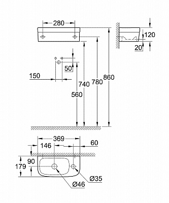 Раковина компактная Grohe Euro Ceramic 3932700H