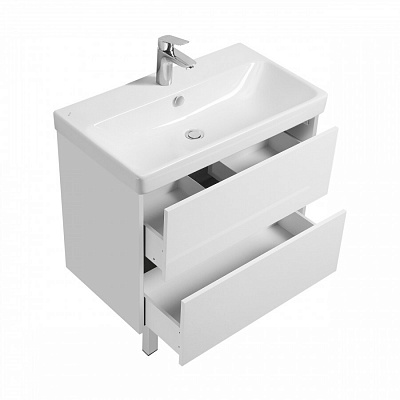 Тумба под раковину AQUATON Сканди 80 белый матовый, белый глянец 1A283001SD010