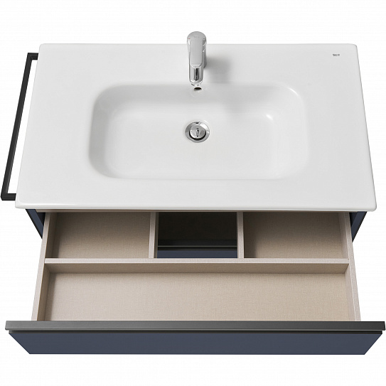 Тумба под раковину Roca Domi 80 2 ящика синий матовый ZRU9307868