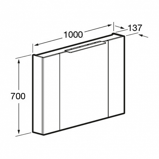 Зеркальный шкаф Roca Oleta 100 капучино матовый, A857648515