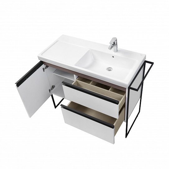 Тумба под раковину Roca Domi 100 белый глянец 2 ящика, правая A857478806