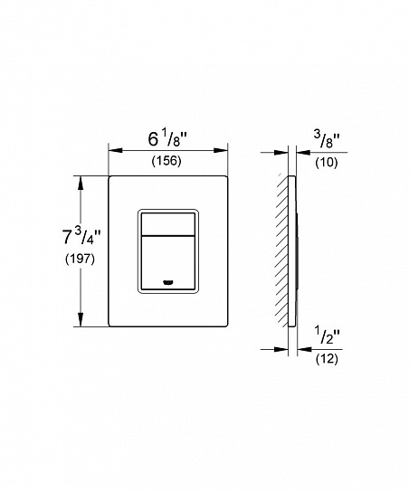 Инсталляция для унитаза Grohe Rapid SL  3в1 с панелью смыва (квадрат оружейная сталь) 38772001