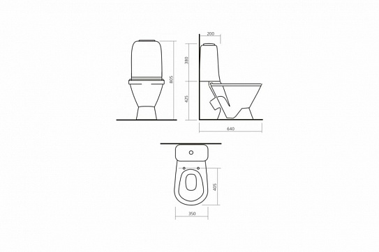 Чаша унитаза Sanita WC/Samarsky/N/WHT.G/S1 (без бачка, без стульчака)