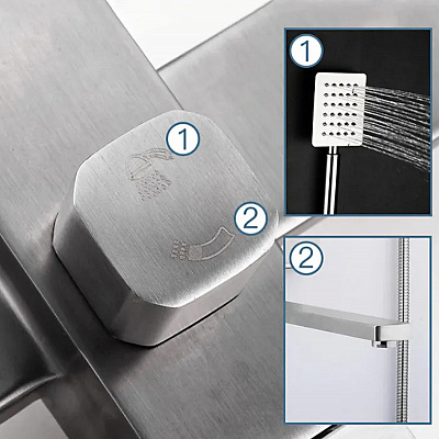 Смеситель для ванны Frap H802 F22802 универсальный нержавеющая сталь