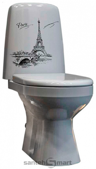 Унитаз-компакт Оскольская керамика Эльдорадо-Антивсплеск Люкс (декор Париж)