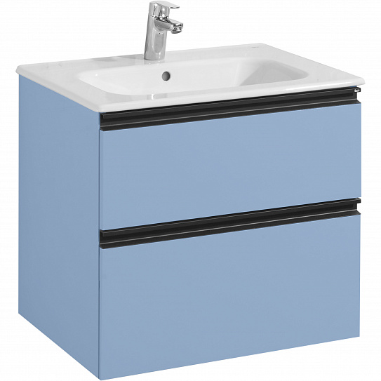 Тумба под раковину Roca Domi 60 2 ящика небесный синий матовый ZRU9307870