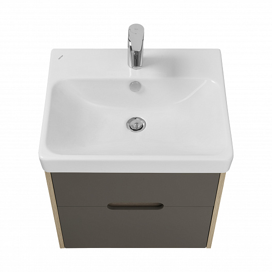 Тумба с раковиной Aquaton Оливия 55 грей, дуб ойстер 1A254201OLUG0