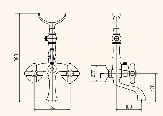 Смеситель для ванны бронза Migliore Provance ML.PRO-8802