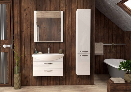 Тумба с раковиной Акватон Ария 80 М белая 1A140801AA010