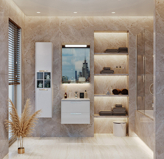 Тумба под раковину Roca Lago 60 белый глянец 857295806