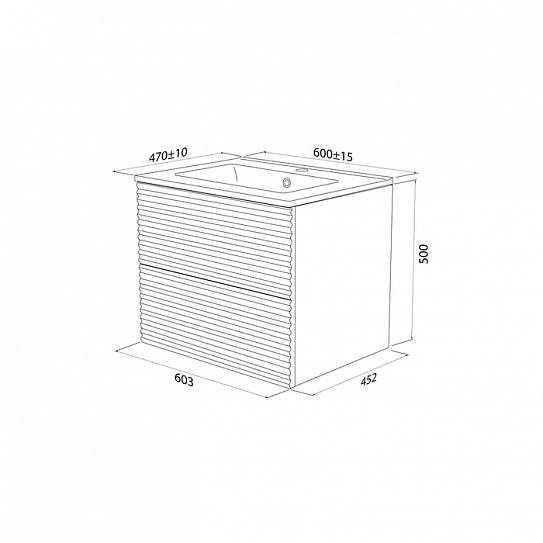Тумба с умывальником подвесная 60 Iddis Bild BIL60W0i95K