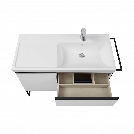 Тумба под раковину Roca Domi 100 белый глянец 2 ящика, правая A857478806