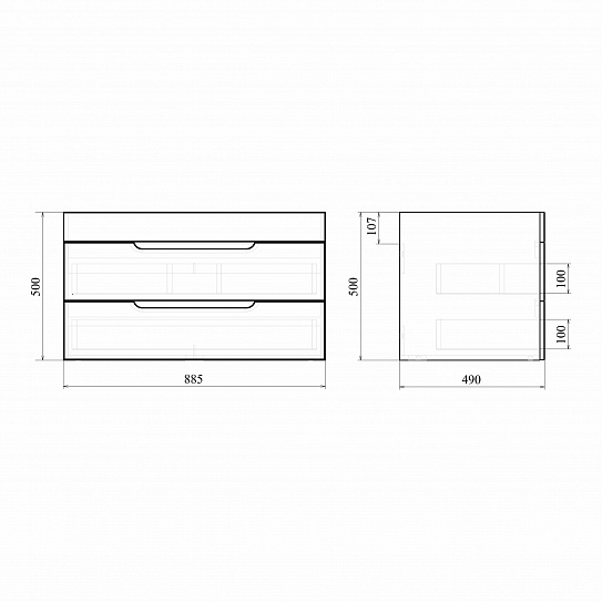 Тумба подвесная MIRSANT Soho Quadro 90 УТ000085917 (раковина Deep 90)